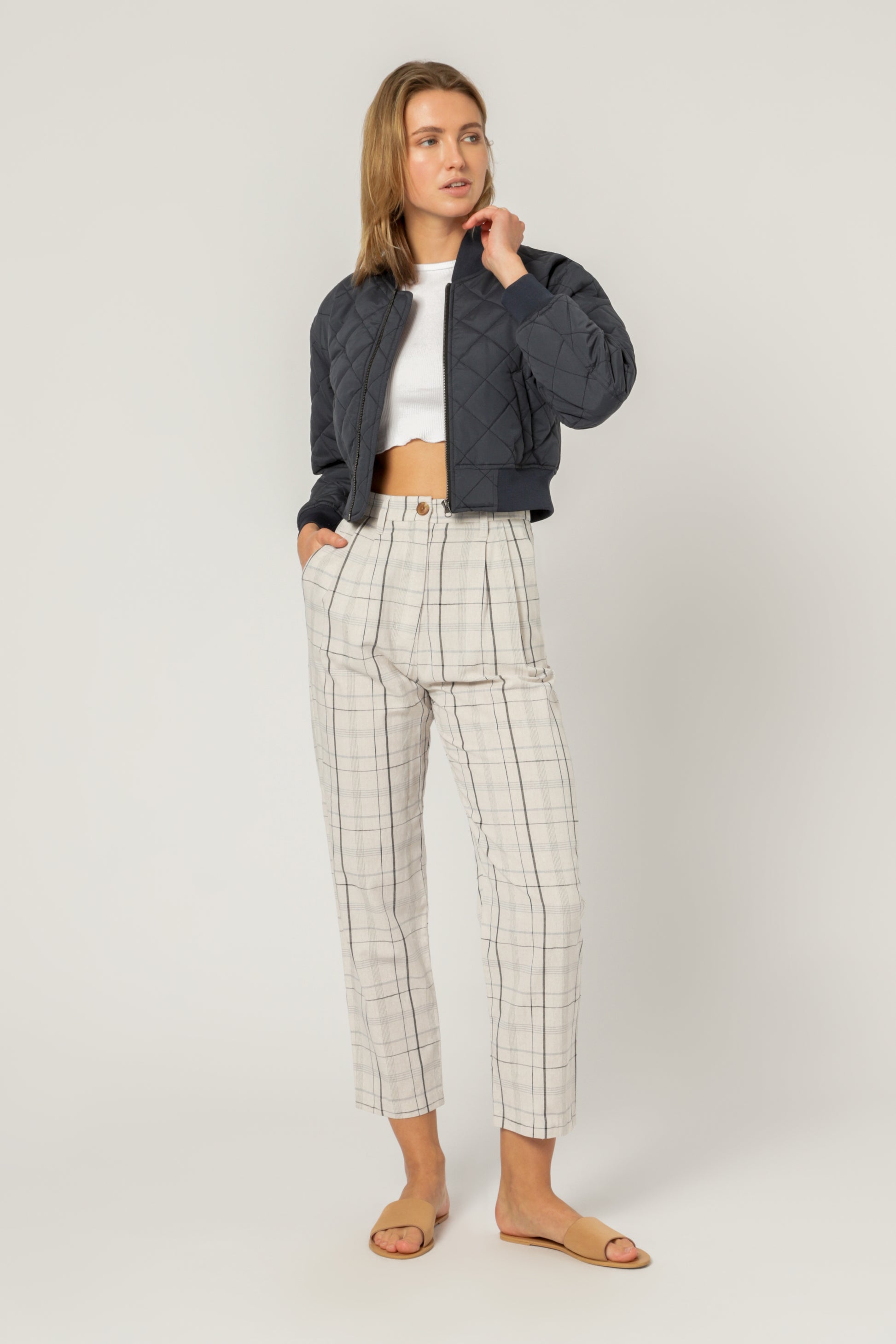 Nude Lucy Dahlia Bomber Jacket Washed Navy Jackets 