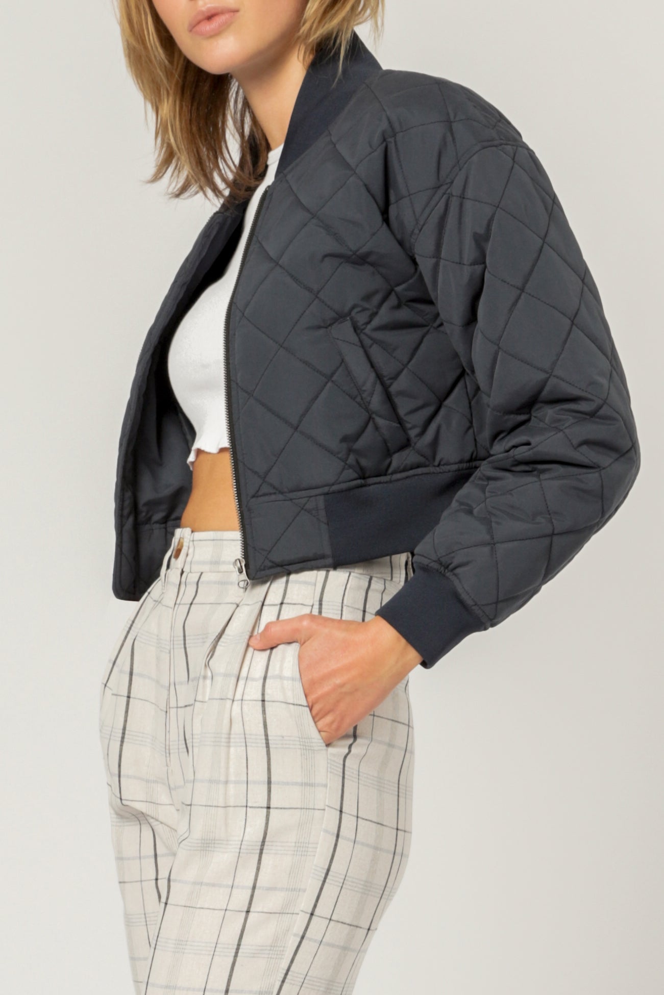 Nude Lucy Dahlia Bomber Jacket Washed Navy Jackets 