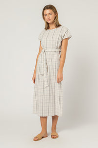 Nude Lucy wren check midi dress check dress