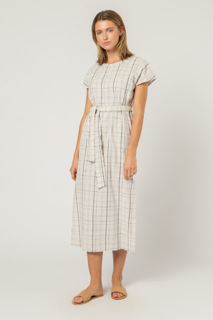 WREN CHECK MIDI DRESS-Check