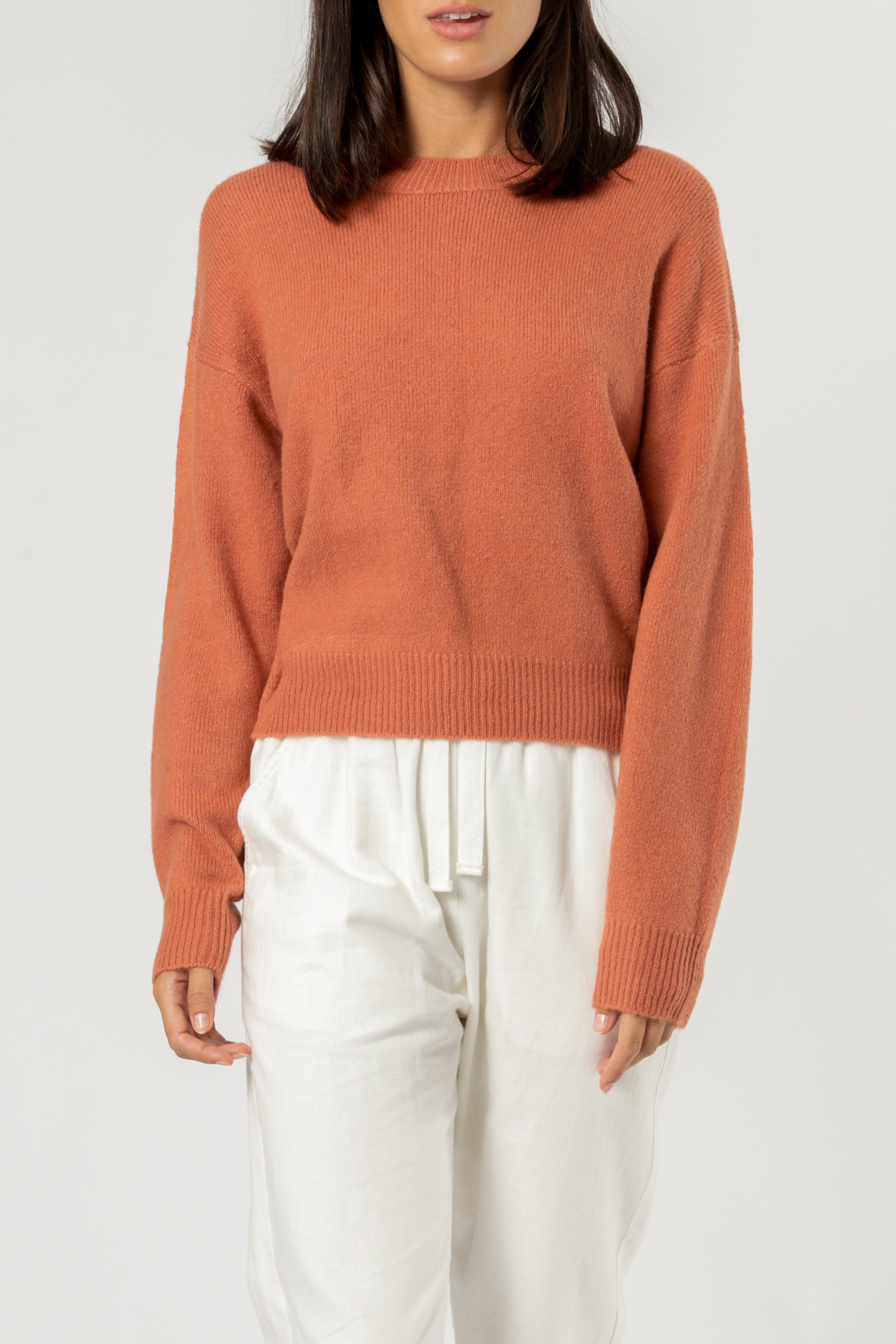 Nude Lucy Remi Crew Neck Jumper Auburn Knitwear 