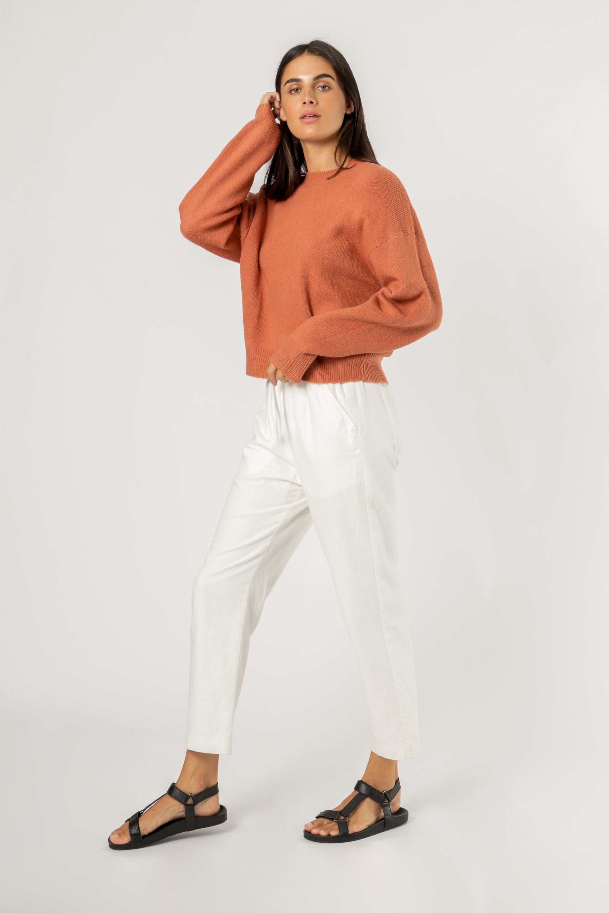 Nude Lucy Remi Crew Neck Jumper Auburn Knitwear 