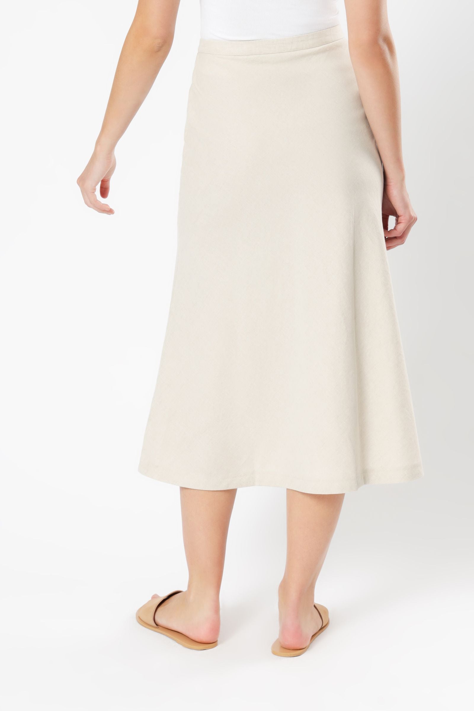 Nude Lucy Drew Linen Midi Skirt Oat Skirt 