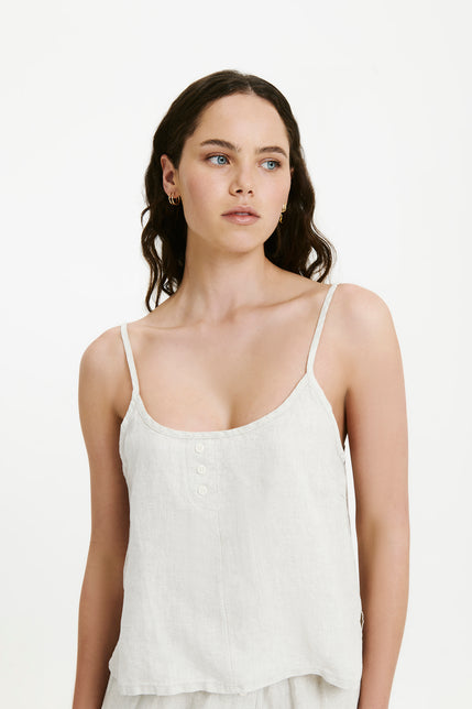 LOUNGE LINEN CAMI-Natural