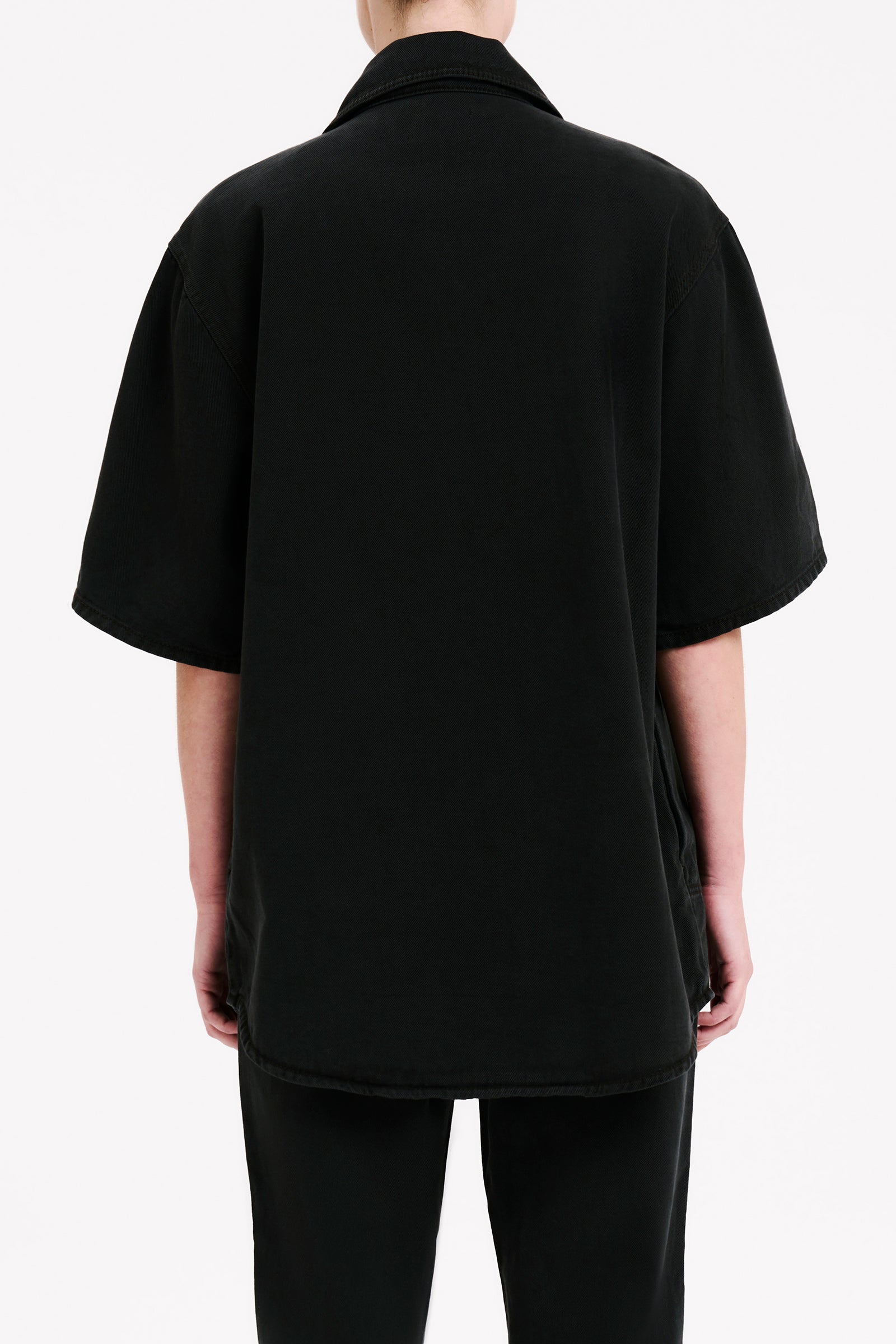 Nude Lucy Blaise Oversized Shirt In A Dark Grey In A Brown Coal Colour 