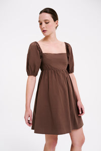 Nude Lucy Alba Mini Dress in a Brown Cola Colour