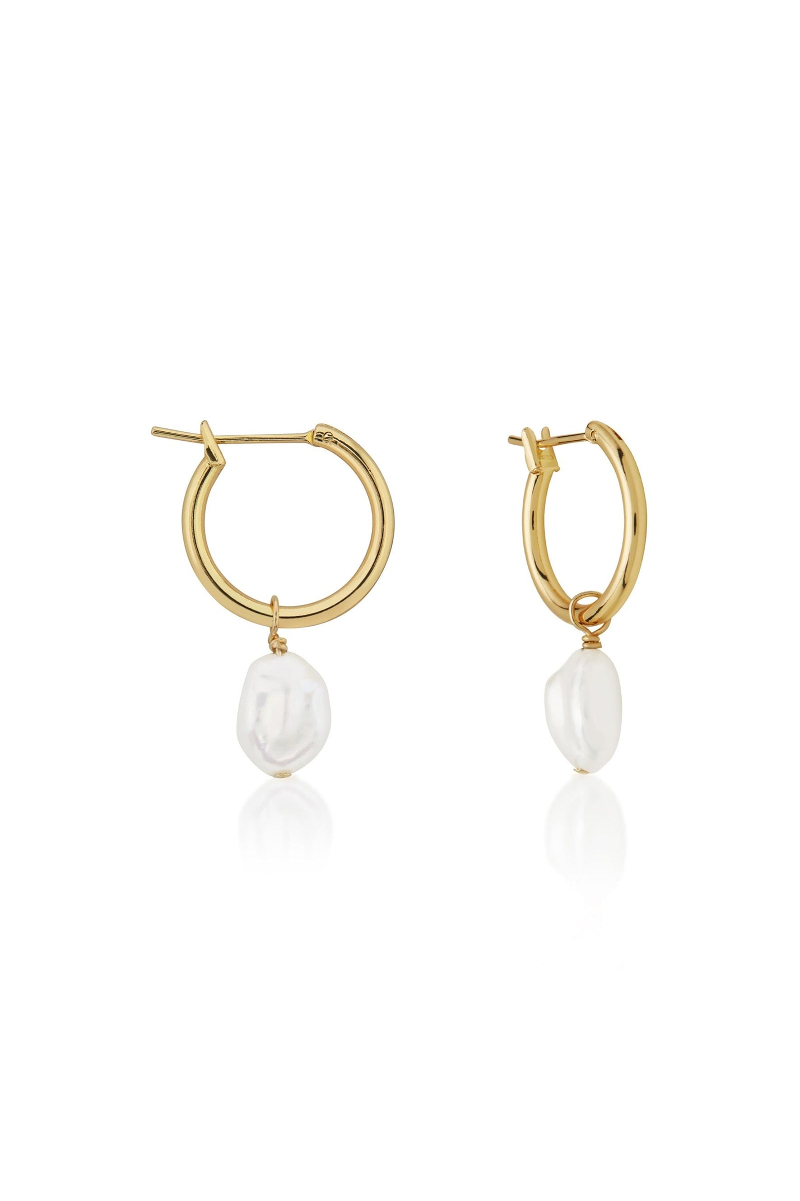 Nude Lucy Mini Keshi Hoops In Gold 