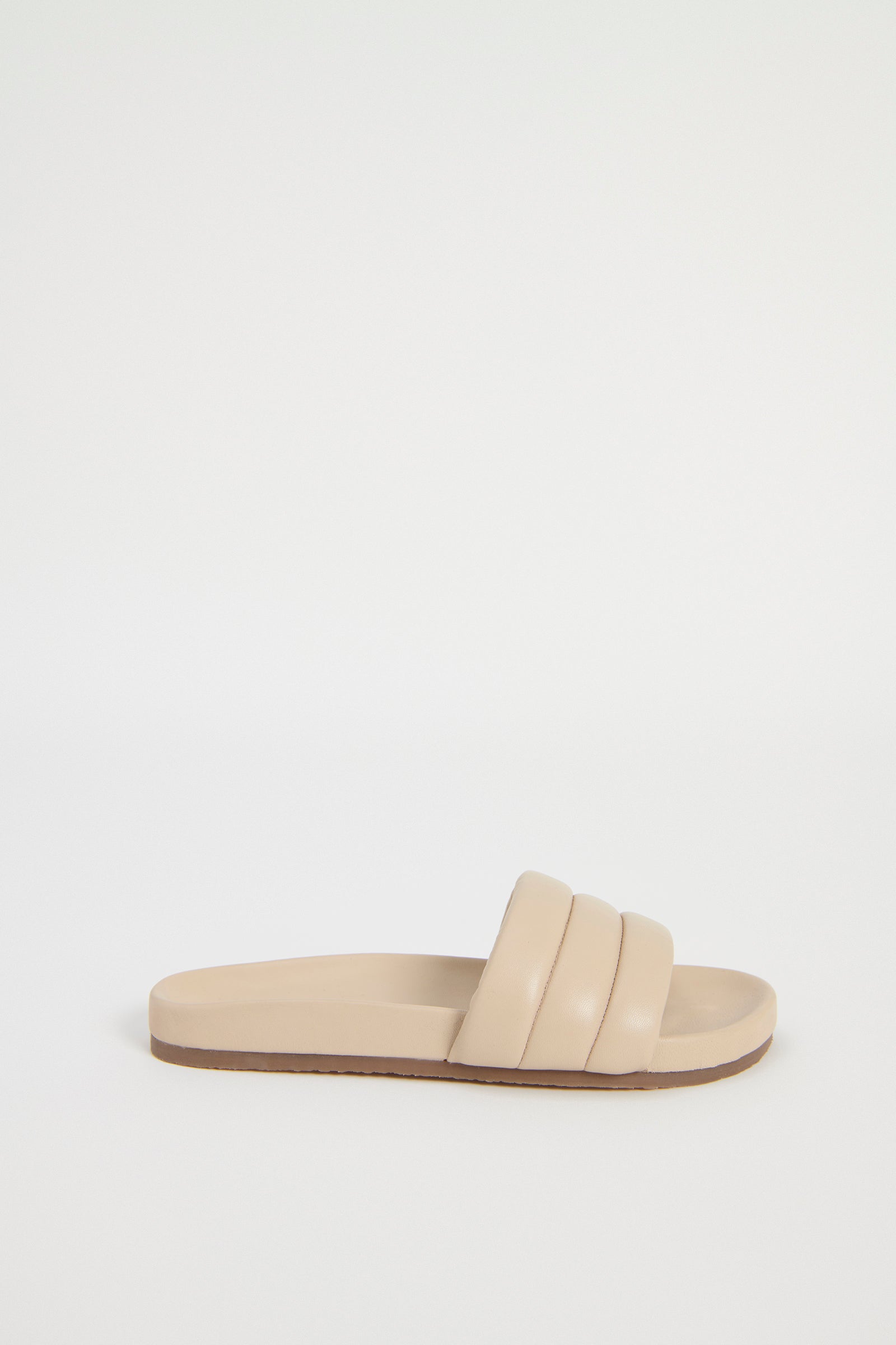 Nude Lucy Classic Leather Slide in Bone