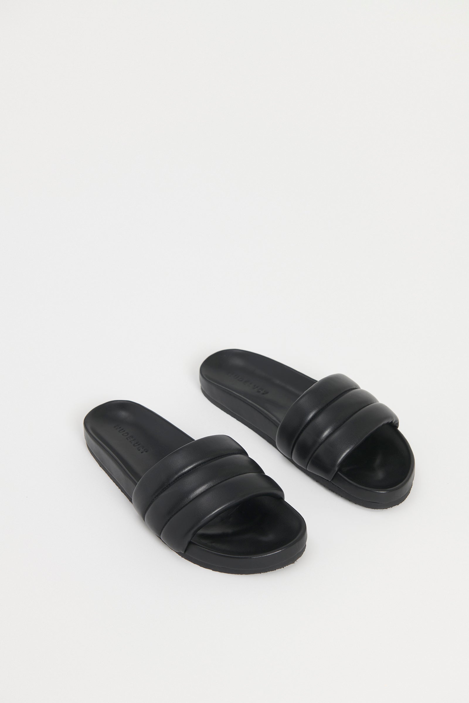 Nude Lucy Classic Leather Slide In Black 