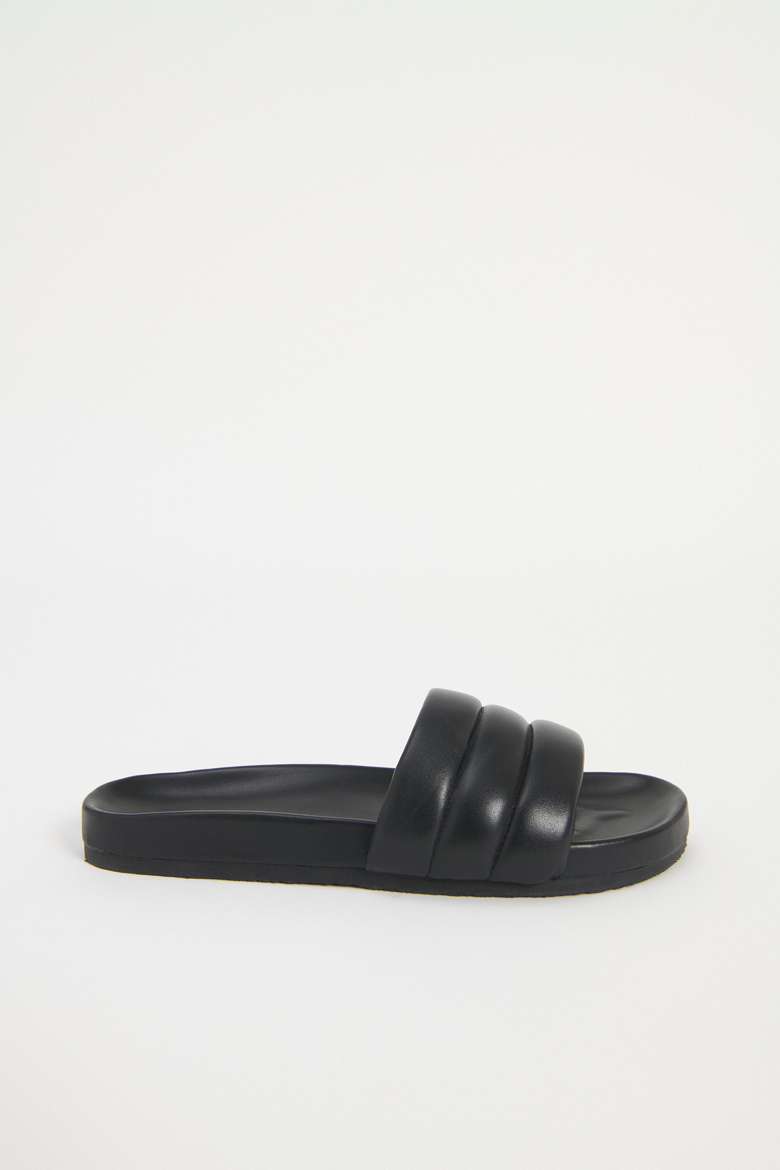 Nude Lucy Classic Leather Slide In Black 