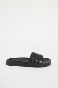 Nude Lucy Classic Leather Slide in Black
