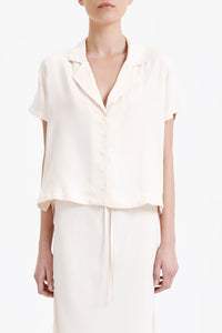 Nude Lucy Ari Cupro Shirt in White Cloud
