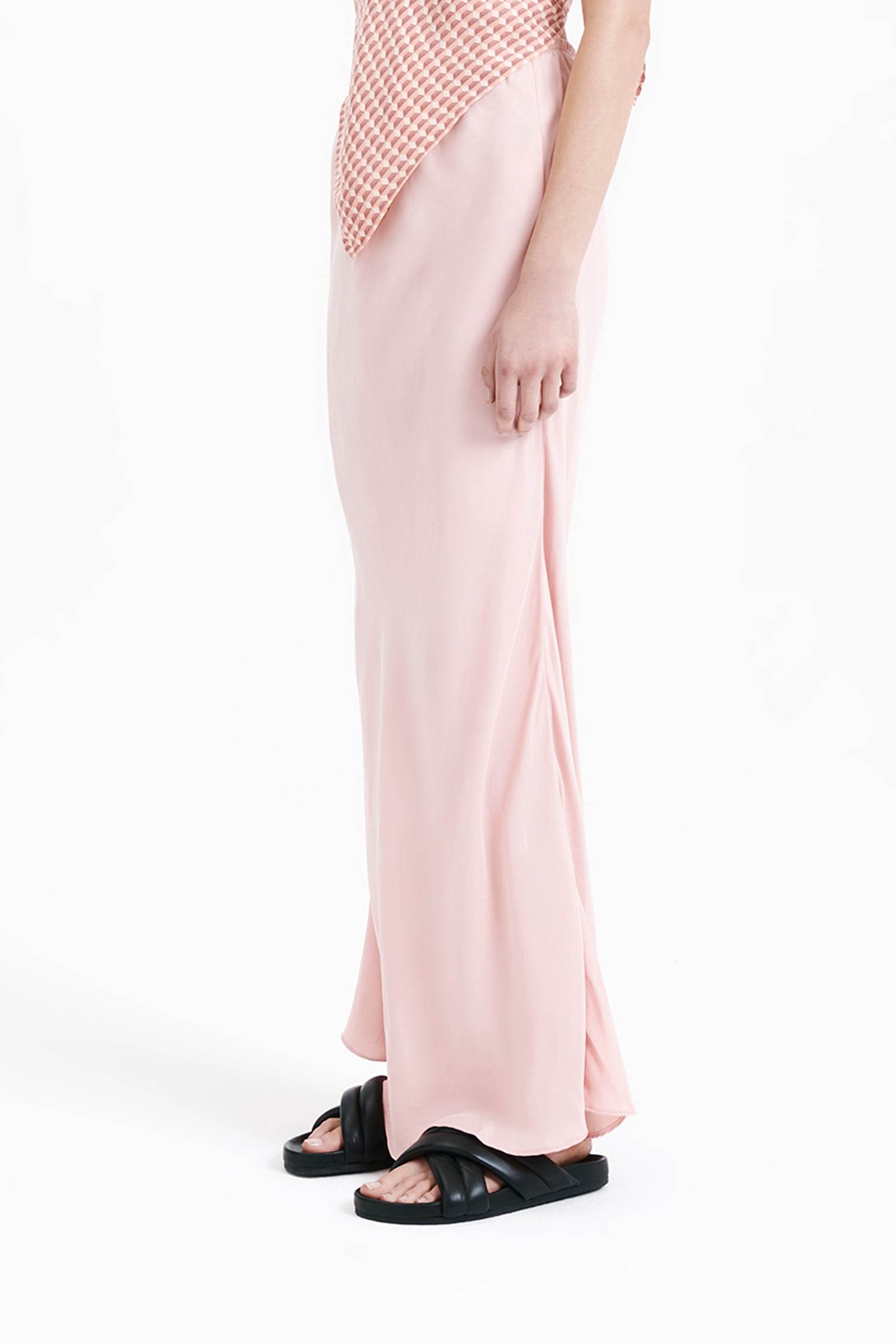 Nude Lucy Ari Cupro Skirt In A Light Pink Guava Colour 