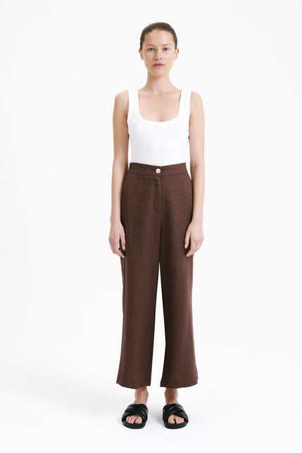 RYNN LINEN PANT-Cacao