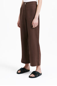 Nude Lucy Rynn Linen Pant in a Brown Chocolate Cacao Colour