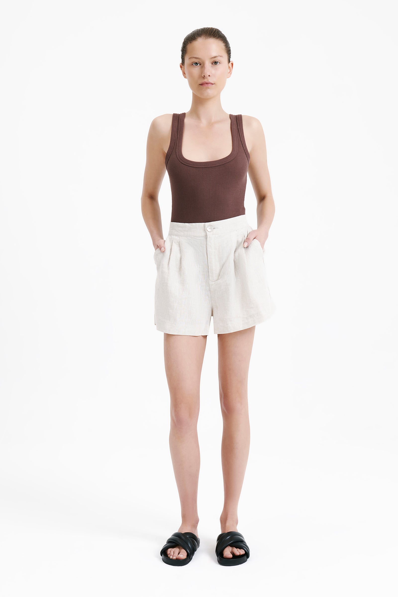 Nude Lucy Rynn Linen Short In Natural 