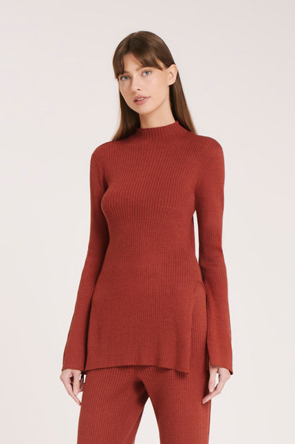 MALO KNIT TUNIC-Sienna