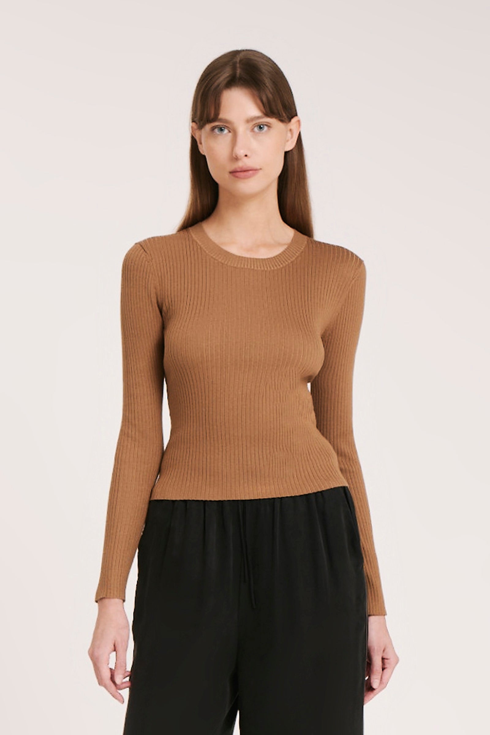 Nude Lucy Nude Classic Knit In a Brown Oak Colour