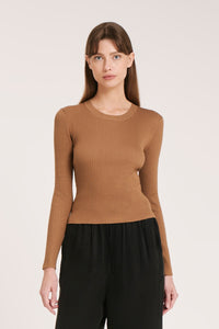 Nude Lucy Nude Classic Knit In a Brown Oak Colour