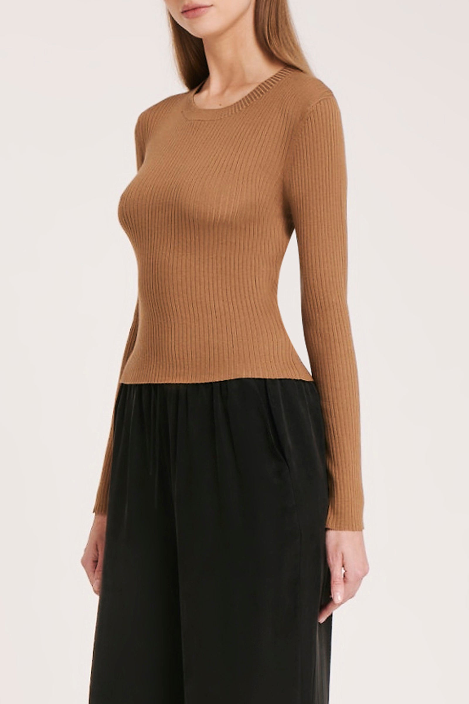 Nude Lucy Nude Classic Knit In a Brown Oak Colour