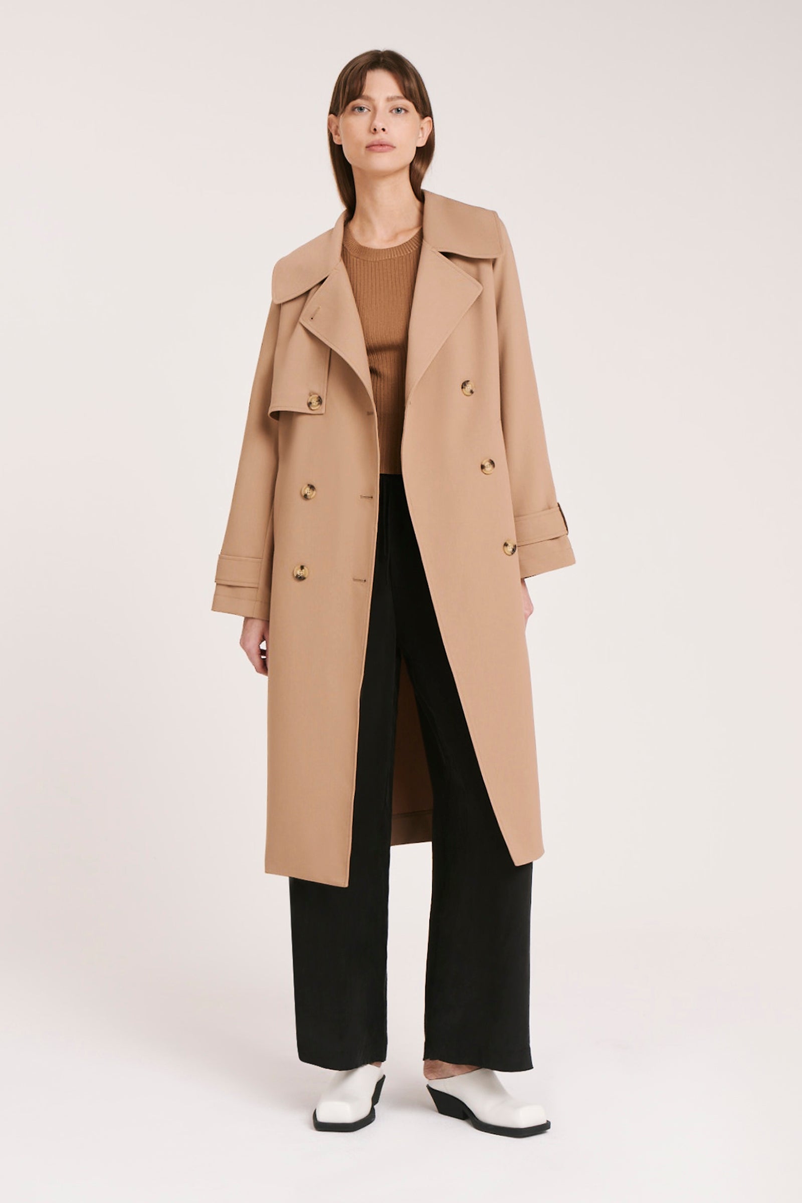 Nude Lucy Camden Trench Coat In A Brown Oak Colour 