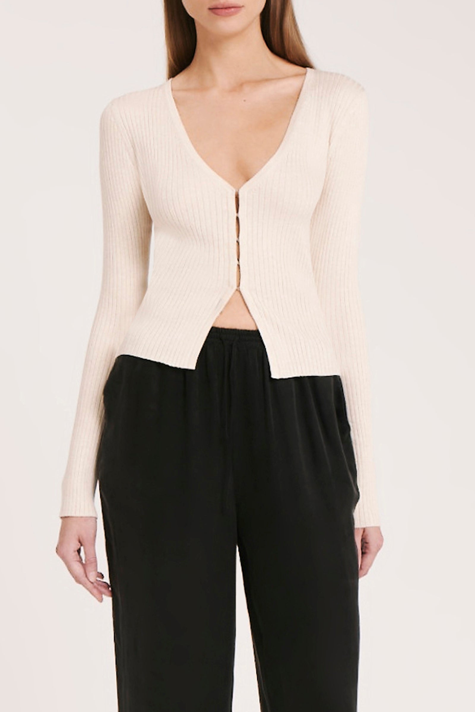 Nude Lucy Lyon Knit Cardigangan In White Cloud 