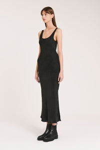 Nude Lucy Ines Cupro Slip Dress in Black