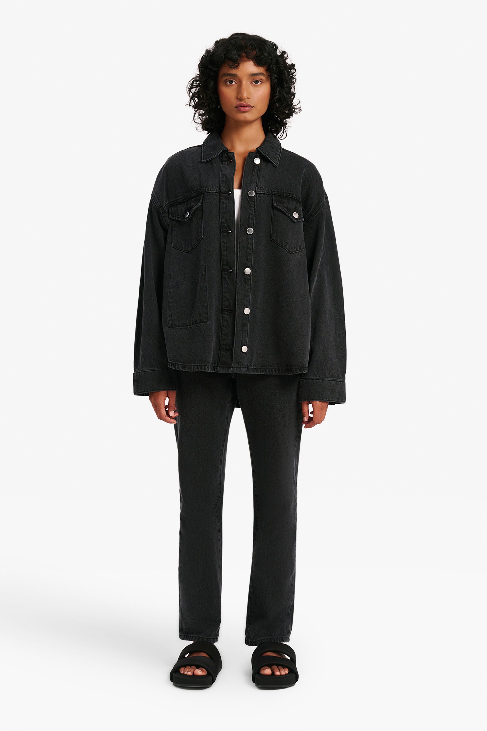 Nude Lucy Organic Denim Jacket Washed in Black