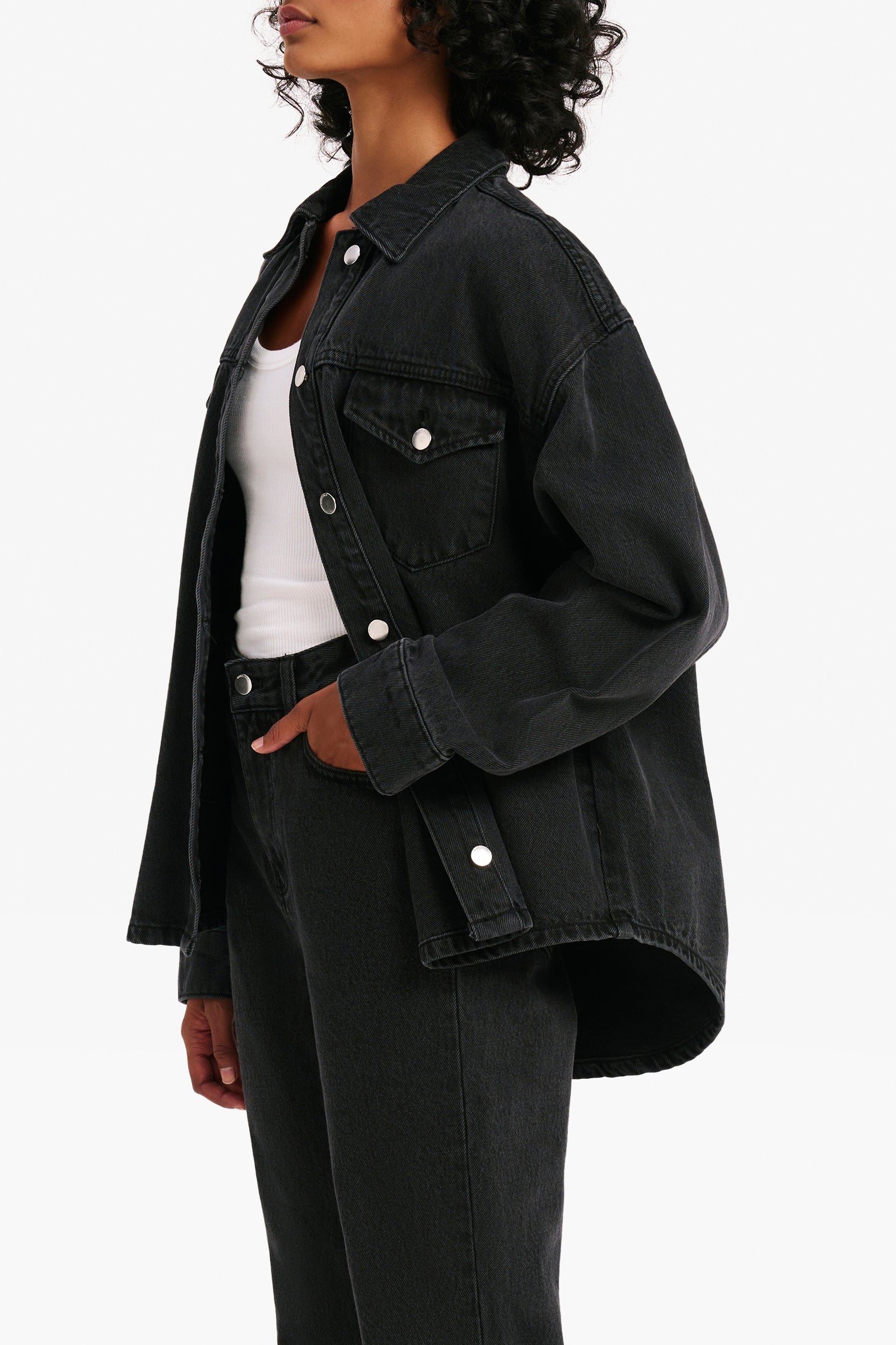 Nude Lucy Organic Denim Jacket Washed in Black