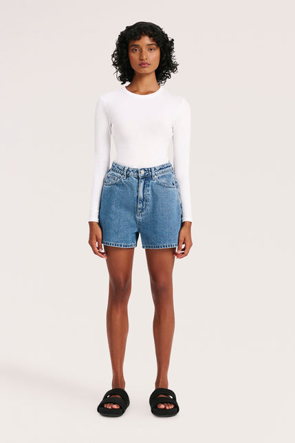 ORGANIC MOM SHORT-Mid_Wash