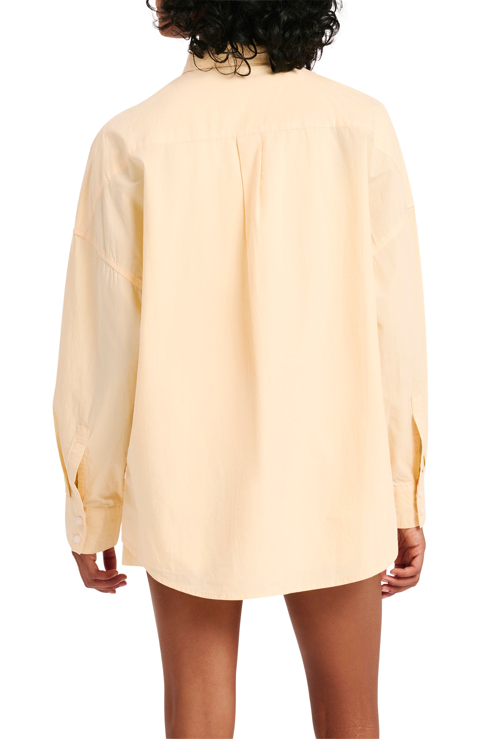 Nude Lucy Cruz Poplin Shirt in a Yellow Straw Colour