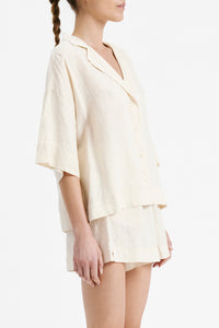 Nude Lucy Lounge Linen Shirt in White Cloud