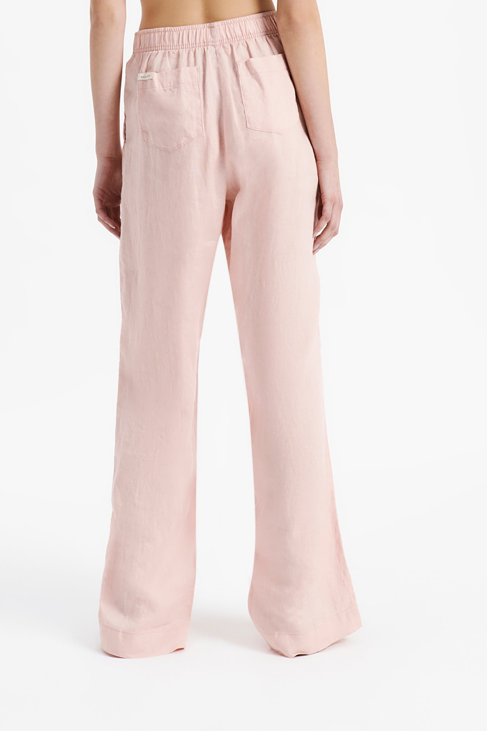 Nude Lucy Lounge Linen Pant In A Light Pink Guava Colour 