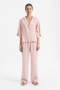 Nude Lucy Lounge Linen Shirt in a Light Pink Guava Colour