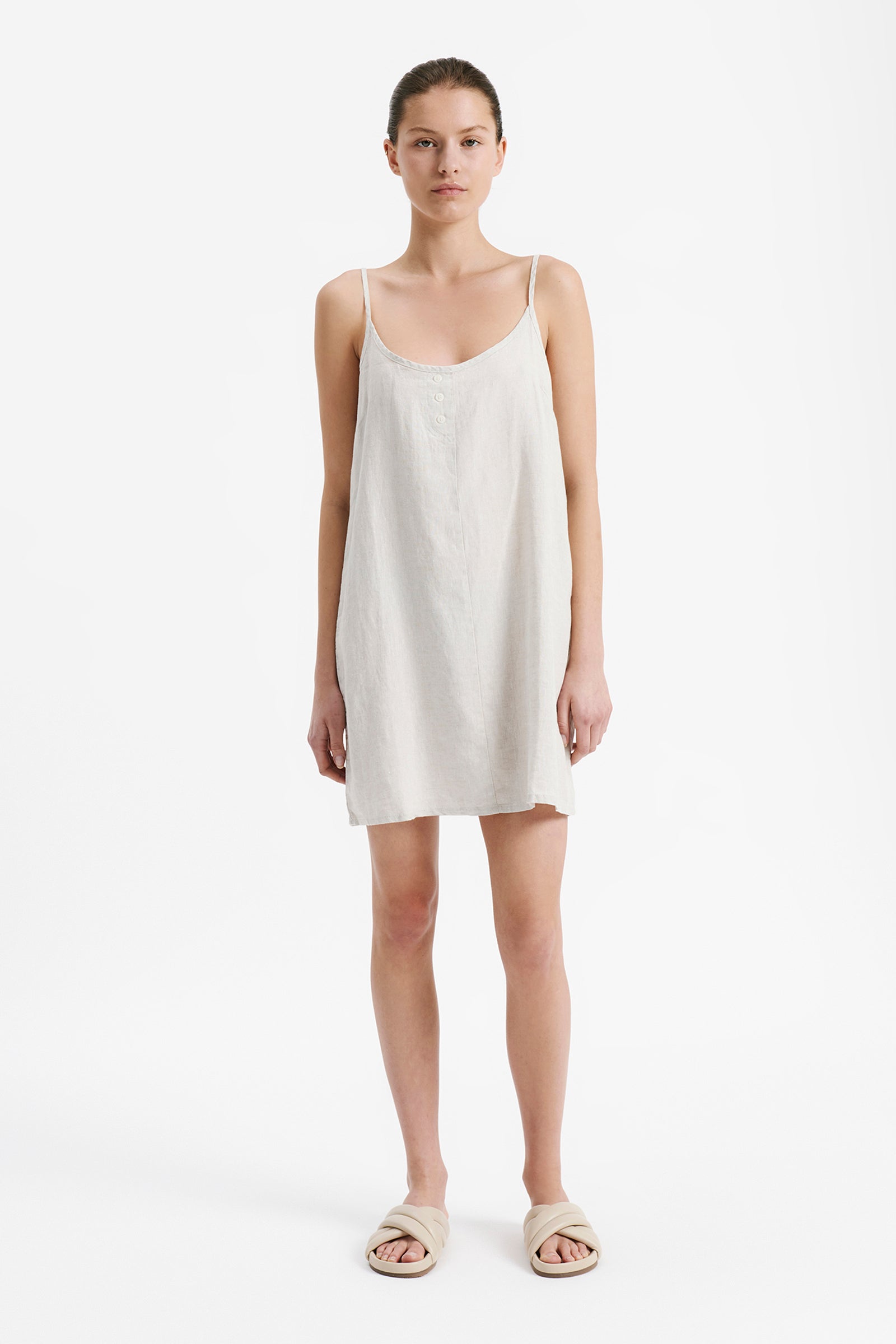 Nude Lucy Lounge Linen Dress In Natural 