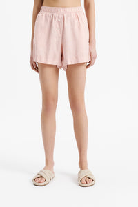 Nude Lucy Lounge Linen Short in a Light Pink Guava Colour