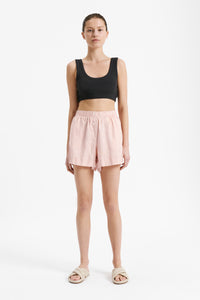 Nude Lucy Lounge Linen Short in a Light Pink Guava Colour