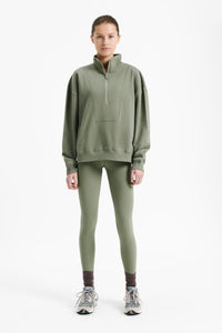 Nude Lucy Nude Active Quarter Zip Sweat In a Green Willow Colour