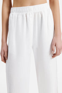 Nude Lucy Lounge Linen Crop Pant in White