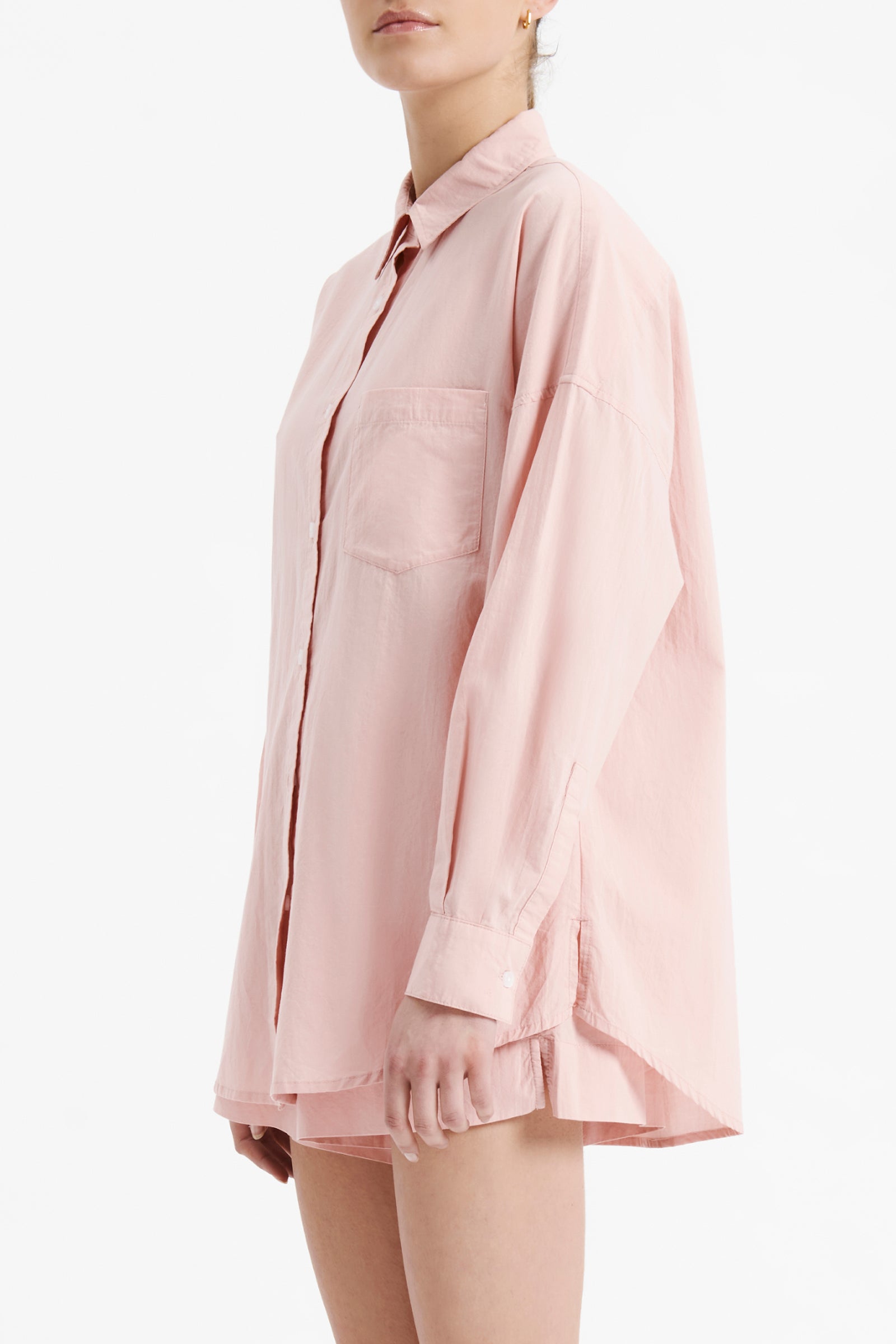 Nude Lucy Naya Washed Cotton Shirt In A Light Pink Guava Colour 
