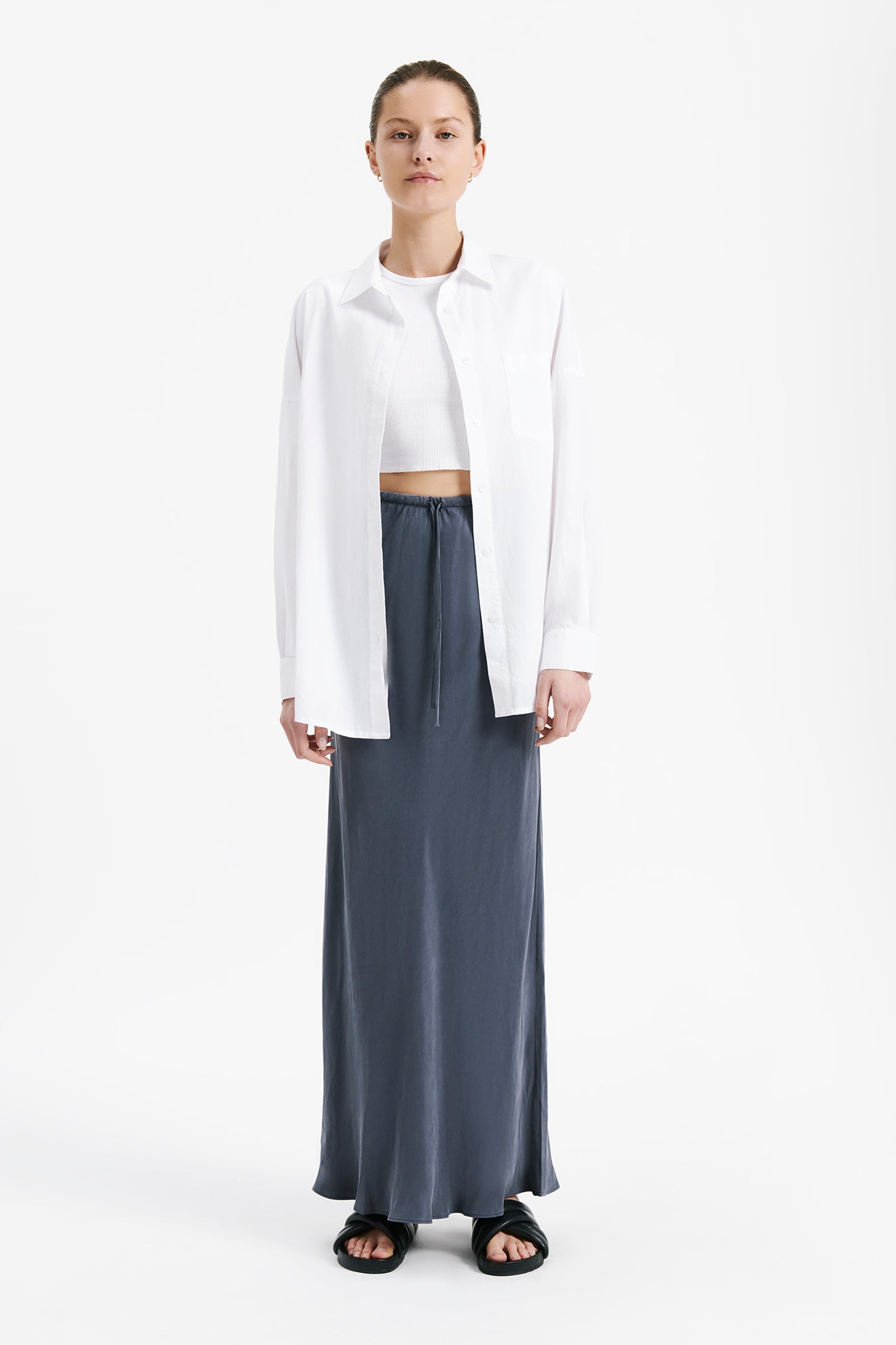 Nude Lucy Ari Cupro Skirt In A Purple Indigo Colour 