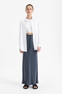 Nude Lucy Ari Cupro Skirt in a Purple Indigo Colour