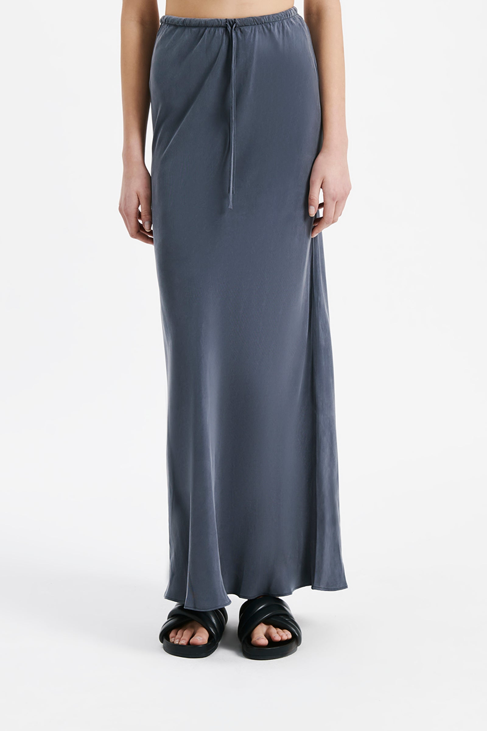 Nude Lucy Ari Cupro Skirt In A Purple Indigo Colour 