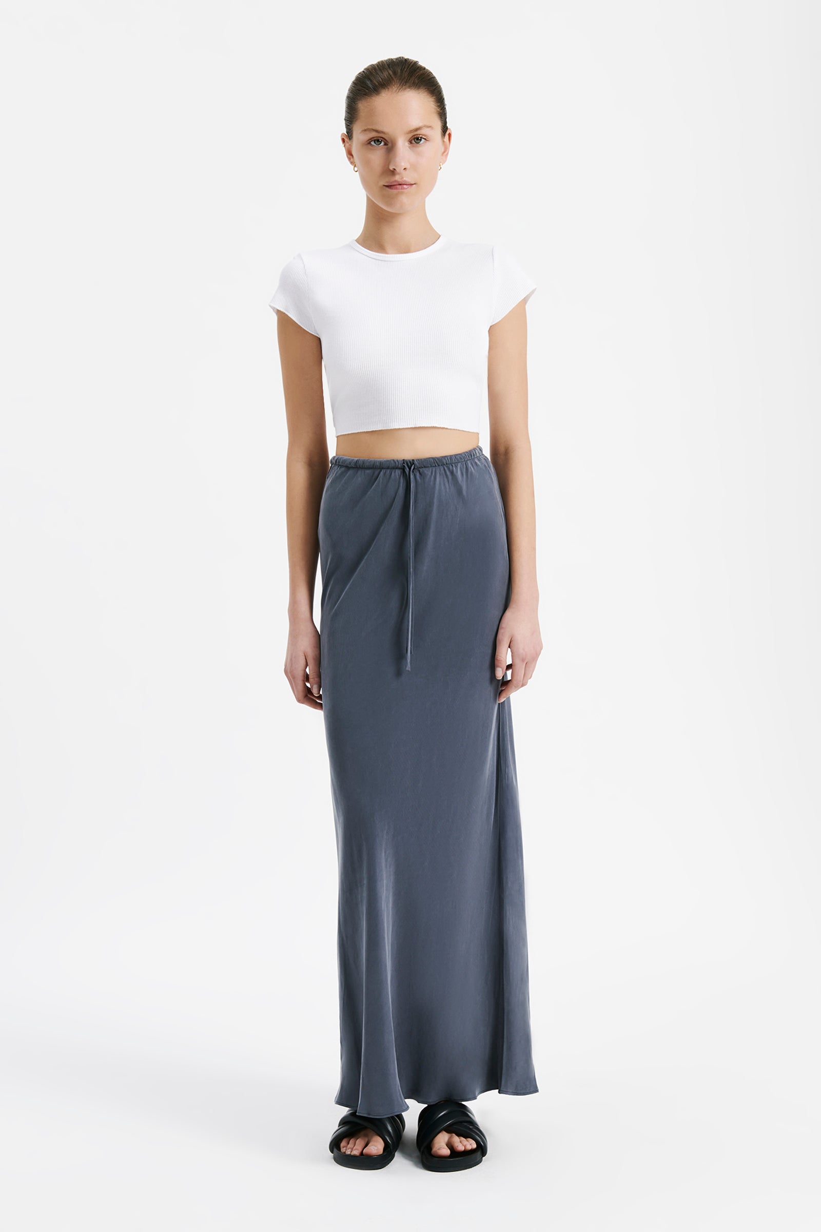Nude Lucy Ari Cupro Skirt In A Purple Indigo Colour 