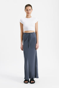 Nude Lucy Ari Cupro Skirt in a Purple Indigo Colour
