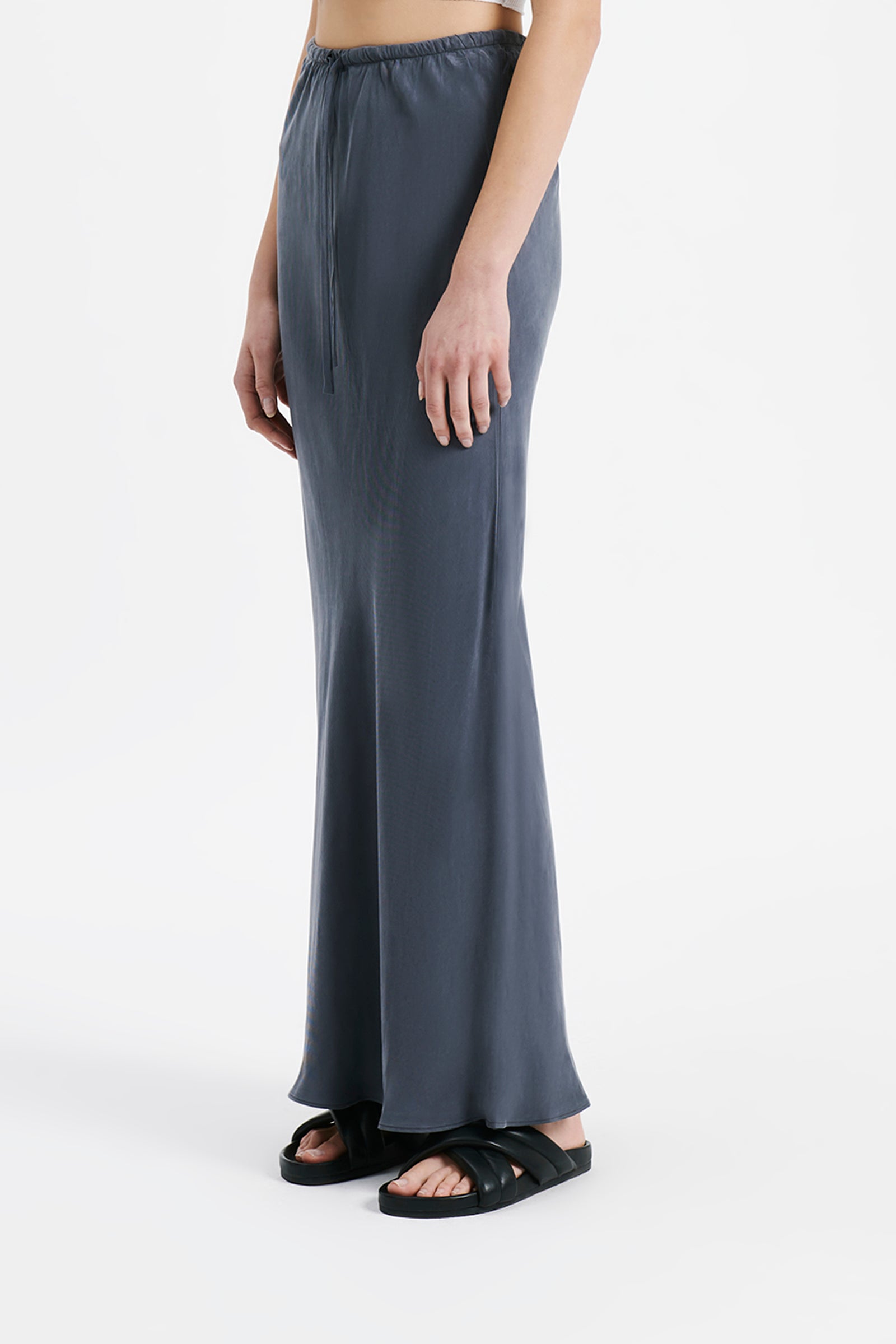 Nude Lucy Ari Cupro Skirt In A Purple Indigo Colour 