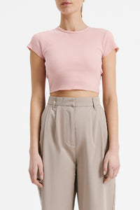 Nude Lucy Cameron Waffle Tee in a Light Pink Guava Colour