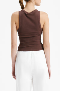 Nude Lucy Monroe Organic Rib Tank in a Brown Chocolate Cacao Colour