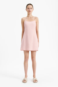 Nude Lucy Rynn Linen Mini Dress in a Light Pink Guava Colour