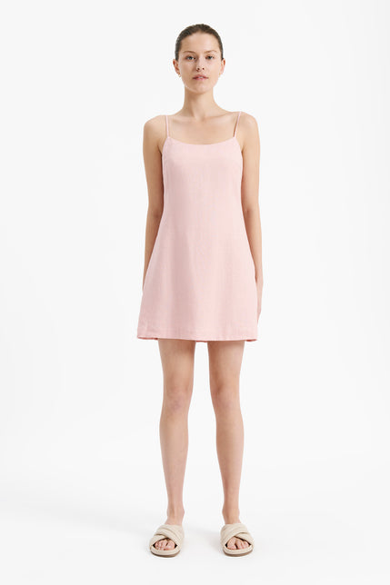 RYNN LINEN MINI DRESS-Guava